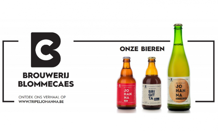 Brouwerij BlommeCaes Header met bieren en logo